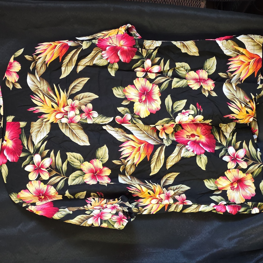 Go Barefoot Made In USA Hawaiian Floral 3XL Vibrant Short Sleeve Collared Shirt - Picture 6 of 8